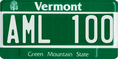 VT license plate AML100