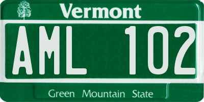 VT license plate AML102