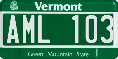 VT license plate AML103