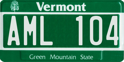 VT license plate AML104