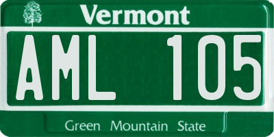 VT license plate AML105