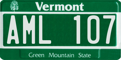 VT license plate AML107