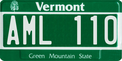 VT license plate AML110