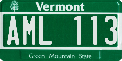 VT license plate AML113