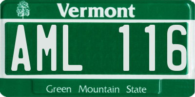 VT license plate AML116