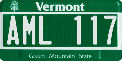 VT license plate AML117