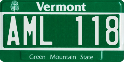 VT license plate AML118
