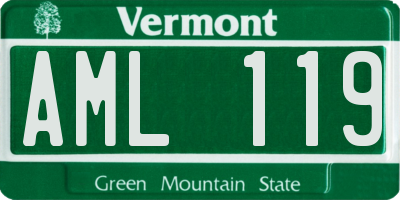 VT license plate AML119