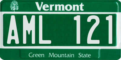 VT license plate AML121