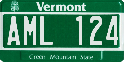 VT license plate AML124