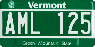 VT license plate AML125