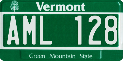 VT license plate AML128