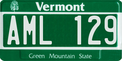 VT license plate AML129