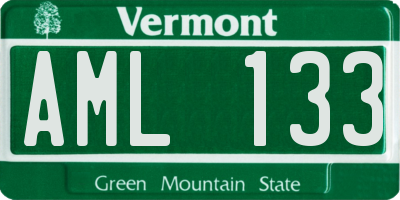 VT license plate AML133