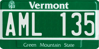 VT license plate AML135