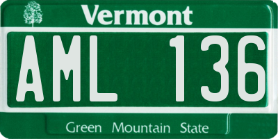 VT license plate AML136