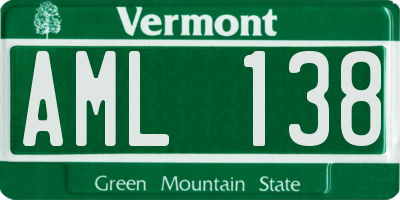 VT license plate AML138