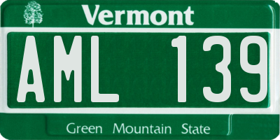VT license plate AML139