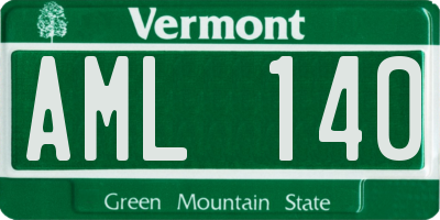 VT license plate AML140
