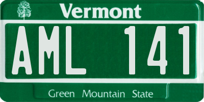 VT license plate AML141