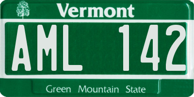 VT license plate AML142