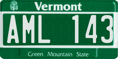 VT license plate AML143