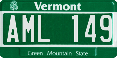 VT license plate AML149