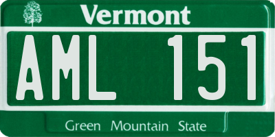VT license plate AML151