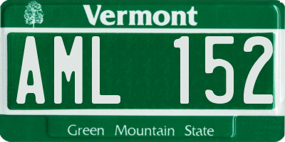 VT license plate AML152