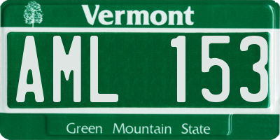 VT license plate AML153