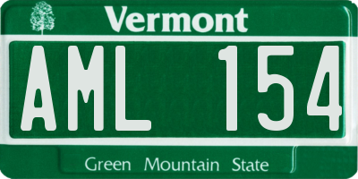 VT license plate AML154