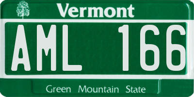 VT license plate AML166