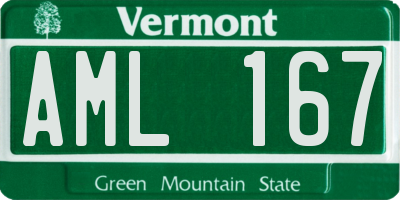 VT license plate AML167
