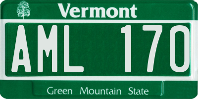 VT license plate AML170