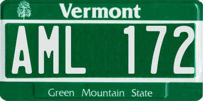 VT license plate AML172