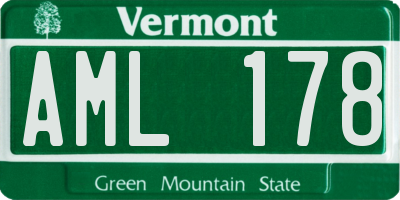 VT license plate AML178