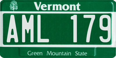 VT license plate AML179