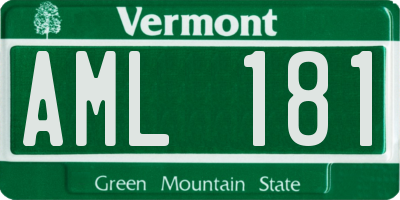 VT license plate AML181