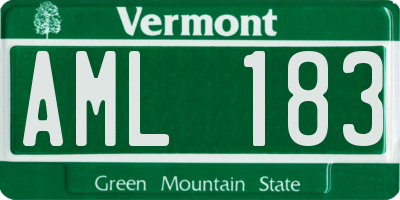 VT license plate AML183