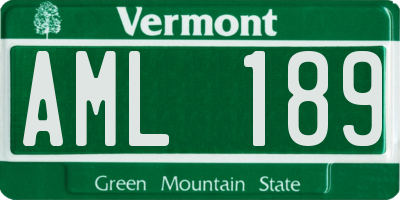 VT license plate AML189