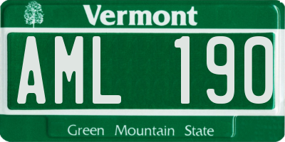 VT license plate AML190