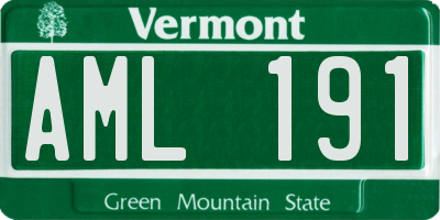 VT license plate AML191