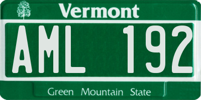 VT license plate AML192