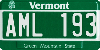 VT license plate AML193