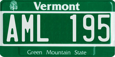 VT license plate AML195