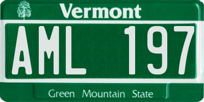 VT license plate AML197
