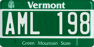 VT license plate AML198
