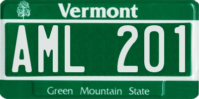 VT license plate AML201
