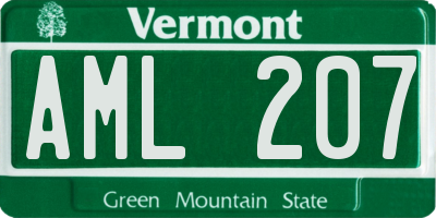 VT license plate AML207