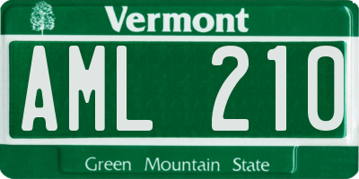 VT license plate AML210